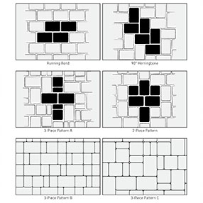 Running Bond, Herringbone, 2-Piece & 3-Piece Patterns